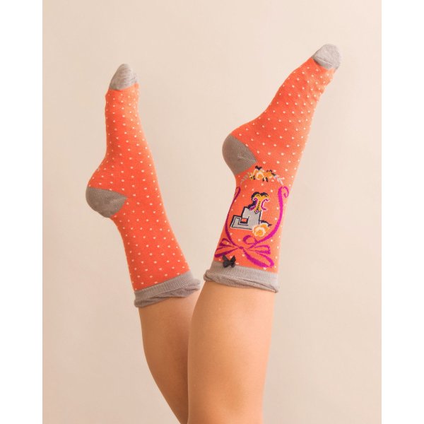 POWDER Damen Socken Alphabet F