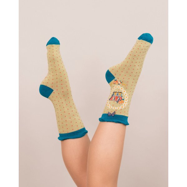 POWDER Damen Socken Alphabet W