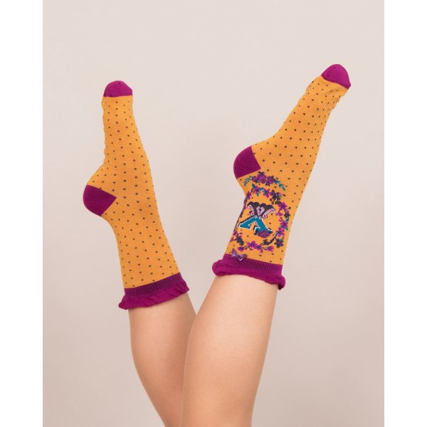 POWDER Damen Socken Alphabet X