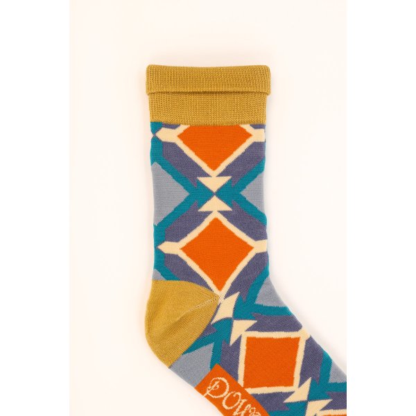 POWDER Herren Socken Deco Tiles Blue