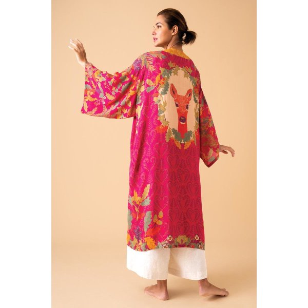 Kimono lang Enchanted Evening Doe Kimono Gown in Fuchsia